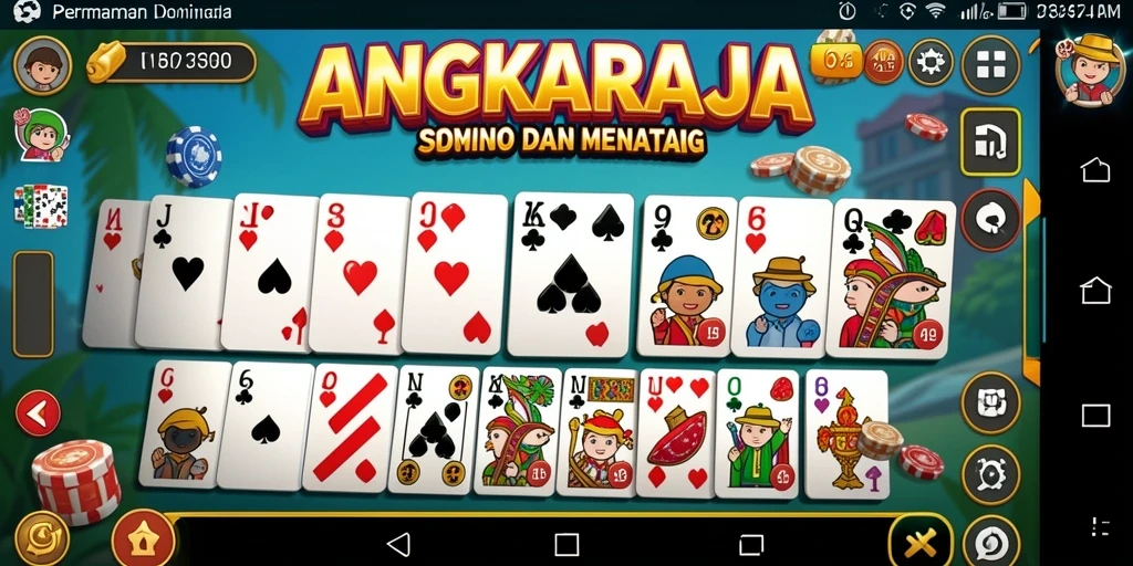 Screenshot gameplay ANGKARAJA yang menampilkan keseruan permainan Domino.