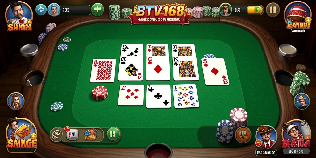 Tampilan gameplay Domino BTV168 yang interaktif dan seru.