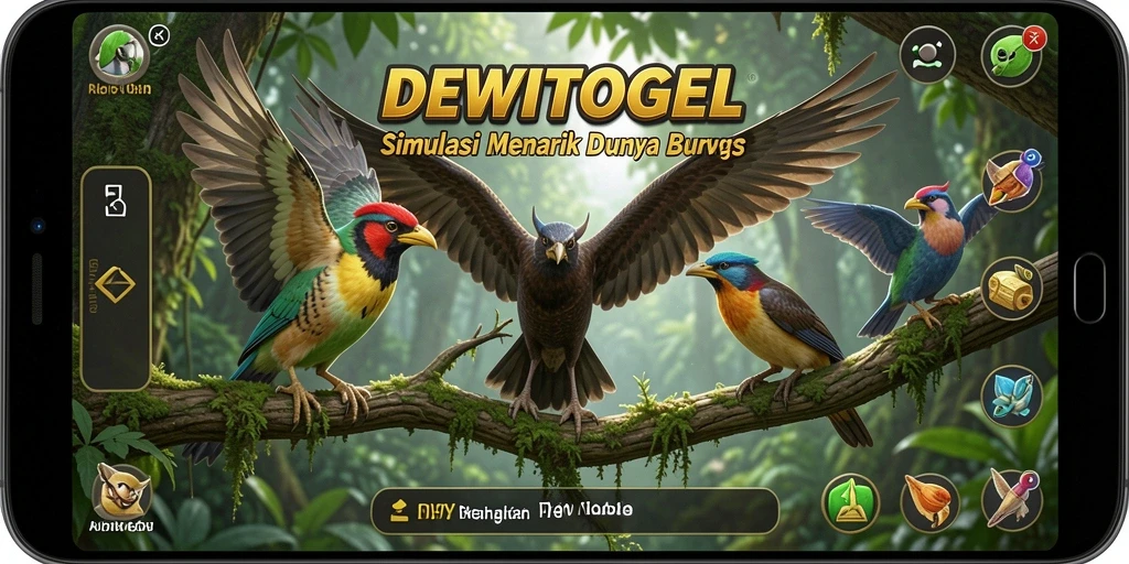 Tampilan gameplay DEWITOGEL dengan burung-burung yang cantik dan habitat yang menarik.