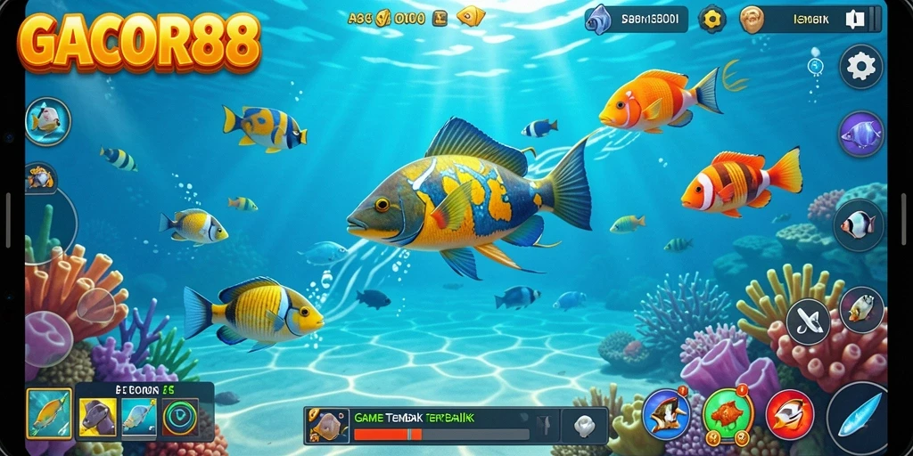 Gameplay GACOR88 yang seru dan menantang saat berburu ikan.