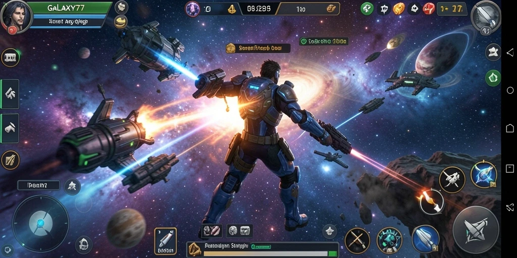 Tampilan gameplay GALAXY77 yang mendebarkan dan strategis.