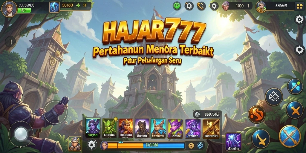 Tampilan gameplay seru di HAJAR777 dengan strategi Tower Defense.