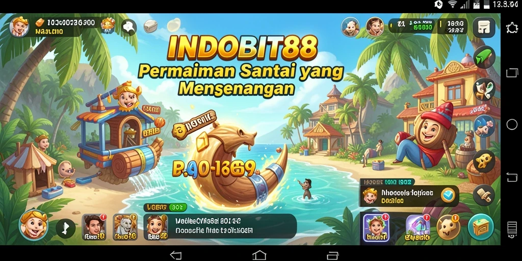 Tangkapan layar INDOBIT88 menampilkan gameplay santai dan penuh warna.