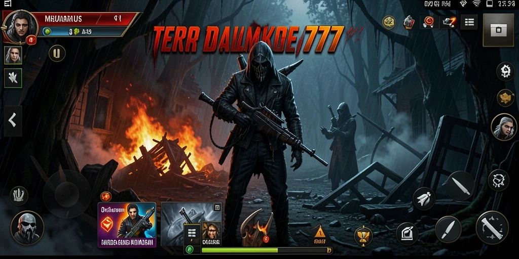 Gameplay seram di dalam kegelapan dengan hantu yang mengintai.