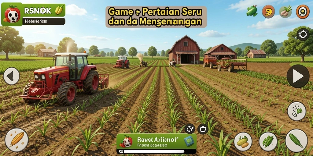 Screenshot gameplay RSNOK menampilkan aktivitas pertanian yang seru.