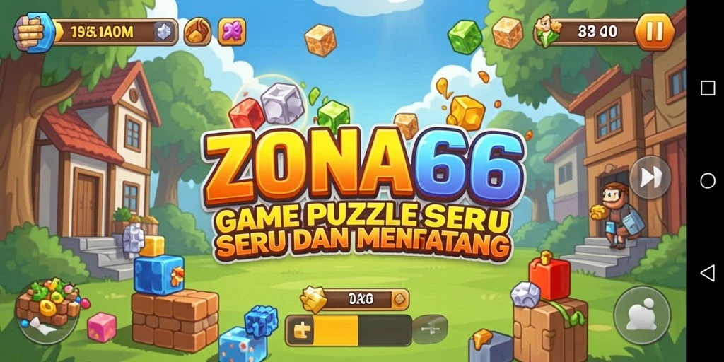 Gameplay ZONA66 menampilkan tantangan Puzzle yang menarik dan warna-warni.